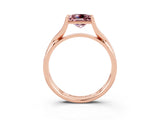 Rose gold Princess Cut Morganite Solitaire Twist Band Prong Setting Ring_39