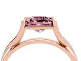 Rose gold Princess Cut Morganite Solitaire Twist Band Prong Setting Ring_40