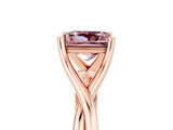 Rose gold Princess Cut Morganite Solitaire Twist Band Prong Setting Ring_41