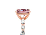 Rose gold Princess Cut Morganite Solitaire with Side Stones on a Pavé Band and Four-Prong Setting_5