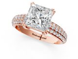 Rose gold Princess Cut Pave Diamond Engagement Ring with Channel Set Band and Four-Prong Setting_24