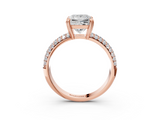 Rose gold Princess Cut Pave Diamond Engagement Ring with Channel Set Band and Four-Prong Setting_26