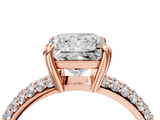 Rose gold Princess Cut Pave Diamond Engagement Ring with Channel Set Band and Four-Prong Setting_27