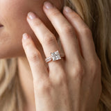 Rose gold Princess Cut Pave Split Shank Engagement Ring with Four-Prong Setting_17