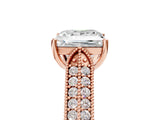 Rose gold Princess Cut Pave Split Shank Engagement Ring with Four-Prong Setting_23