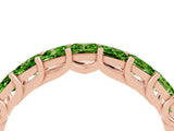 Rose gold Princess Cut Peridot Channel-Set Eternity Band with Prong Setting_10