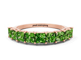 Rose gold Princess Cut Peridot Channel-Set Eternity Band with Prong Setting_6