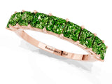 Rose gold Princess Cut Peridot Channel-Set Eternity Band with Prong Setting_7
