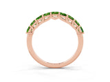 Rose gold Princess Cut Peridot Channel-Set Eternity Band with Prong Setting_9