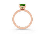 Rose gold Princess Cut Peridot Milgrain Pavé Engagement Ring with Four-Prong Setting_15
