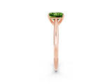 Rose gold Princess Cut Peridot Solitaire Engagement Ring with Cathedral Setting and Four-Prong Mount_26