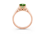Rose gold Princess Cut Peridot Solitaire Engagement Ring with Cathedral Setting and Four-Prong Mount_27