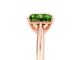 Rose gold Princess Cut Peridot Solitaire Engagement Ring with Cathedral Setting and Four-Prong Mount_29