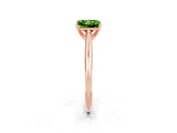 Rose gold Princess Cut Peridot Solitaire Engagement Ring with Cathedral Setting and Four-Prong Mount_68