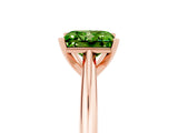 Rose gold Princess Cut Peridot Solitaire Engagement Ring with Cathedral Setting and Four-Prong Mount_71