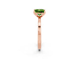 Rose gold Princess Cut Peridot Solitaire Engagement Ring with Classic Band and Four-Prong Setting_26
