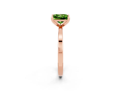 Rose gold Princess Cut Peridot Solitaire Engagement Ring with Classic Band and Four-Prong Setting_26