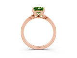 Rose gold Princess Cut Peridot Solitaire Engagement Ring with Classic Band and Four-Prong Setting_27