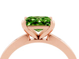 Rose gold Princess Cut Peridot Solitaire Engagement Ring with Classic Band and Four-Prong Setting_28