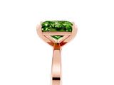 Rose gold Princess Cut Peridot Solitaire Engagement Ring with Classic Band and Four-Prong Setting_29