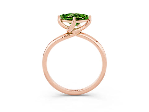 Rose gold Princess Cut Peridot Solitaire Engagement Ring with Four-Prong Setting and Classic Band_15