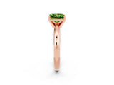 Rose gold Princess Cut Peridot Solitaire Engagement Ring with Round Band and Four-Prong Setting_2
