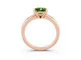 Rose gold Princess Cut Peridot Solitaire Engagement Ring with Round Band and Four-Prong Setting_3