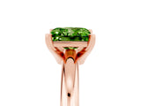 Rose gold Princess Cut Peridot Solitaire Engagement Ring with Round Band and Four-Prong Setting_5