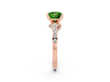 Rose gold Princess Cut Peridot Solitaire Ring with Crossover Gallery and Round  Pavé Band_38