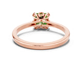 Rose gold Princess Cut Peridot Solitaire Ring with Flower Prong Setting and Classic Band_12