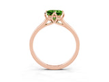 Rose gold Princess Cut Peridot Solitaire Ring with Flower Prong Setting and Classic Band_15