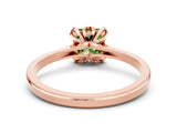 Rose gold Princess Cut Peridot Solitaire Ring with Flower Prong Setting and Classic Band_37