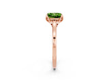 Rose gold Princess Cut Peridot Solitaire Ring with Flower Prong Setting and Classic Band_39