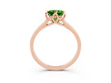 Rose gold Princess Cut Peridot Solitaire Ring with Flower Prong Setting and Classic Band_40