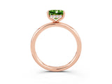 Rose gold Princess Cut Peridot Solitaire Ring with Thin Band and Four-Prong Setting_3