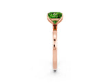Rose gold Princess Cut Peridot Solitaire Ring with Thin Band and Prong Setting_14