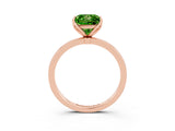 Rose gold Princess Cut Peridot Solitaire Ring with Thin Band and Prong Setting_15