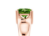 Rose gold Princess Cut Peridot Solitaire Ring with Wide Band and Prong Setting_5