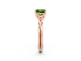 Rose gold Princess Cut Peridot Solitaire Twist Band Prong Setting Ring_50