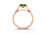 Rose gold Princess Cut Peridot Solitaire Twist Band Prong Setting Ring_51