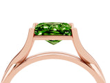 Rose gold Princess Cut Peridot Solitaire Twist Band Prong Setting Ring_52