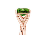 Rose gold Princess Cut Peridot Solitaire Twist Band Prong Setting Ring_53