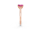 Rose gold Princess Cut Pink Sapphire Solitaire Engagement Ring with Cathedral Setting and Four-Prong Mount_68