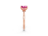 Rose gold Princess Cut Pink Sapphire Solitaire Engagement Ring with Classic Band and Four-Prong Setting_26