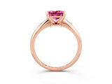 Rose gold Princess Cut Pink Sapphire Solitaire Engagement Ring with Classic Band and Four-Prong Setting_27