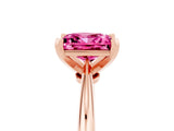 Rose gold Princess Cut Pink Sapphire Solitaire Engagement Ring with Classic Band and Four-Prong Setting_29