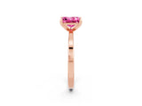 Rose gold Princess Cut Pink Sapphire Solitaire Engagement Ring with Classic Band and Four-Prong Setting_62