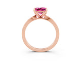 Rose gold Princess Cut Pink Sapphire Solitaire Engagement Ring with Classic Band and Four-Prong Setting_63