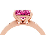 Rose gold Princess Cut Pink Sapphire Solitaire Engagement Ring with Classic Band and Four-Prong Setting_64
