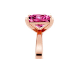 Rose gold Princess Cut Pink Sapphire Solitaire Engagement Ring with Classic Band and Four-Prong Setting_65